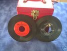 1950/1960 Platter-Pak record case and 47 45 RPM records