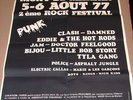 1977 PUNK FESTIVAL POSTER THE DAMNED.THE CLASH.THE JAM