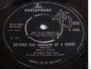 BEYOND THE SHADOW by BILLY FURY Mint UK Original