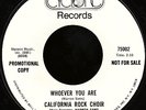 CALIFORNIA ROCK CHOIR  'Whoever You Are'  PROMO  45 rpm