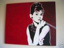 AUDREY HEPBURN XXL ORIGINAL POP ART ON BOX CANVAS