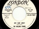 ROLLING STONES - Not Fade Away - WHITE LABEL PROMO 45