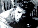 TOM WAITS - STUNNING POP ART PAINTING - BLUE VALENTINE