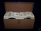 VINTAGE 45 rpm RECORDS IN DOUBLE WOODEN CASE 50's 60 's