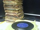 Box of 45 RPM Vinyls, Records. There are 191 of them