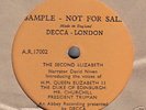 * 5 x VERY RARE QUEEN ELIZABETH II DEMO 78 rpm discs *