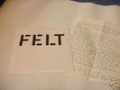 FELT INDEX RARE FIRST 7'' W LETTER FR LAWRENCE  79 DIY
