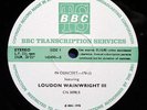 LOUDON WAINWRIGHT III - BBC Transcription Disc LP 1978