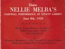 Dame NELLIE MELBA  FAREWELL PERFORMANCE  June 8th1926