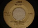 RARE Rockabilly 45 RICH MILLER What-Cha Gonna Say AMBER