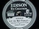 EDISON DIAMOND DISC PHONOGRAPH RECORD.  EDISON SPEAKS