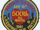 NORTHERN SOUL PATCH wigan casino 500TH ALLNIGHTER PATCH