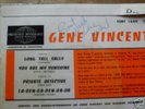 GENE VINCENT EP LONG TALL SALLY AVEC DEDICACE AUTOGRAPH