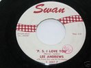 Doo Wop 45 Lee Andrews on Swan P. S. I Love You/I Cried