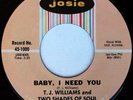 T.J. WILLIAMS 45 BABY I NEED YOU, RARE NORTHERN SOUL
