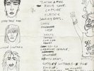 All About Eve rare item track sheet & drawings of band