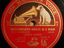 HMV - BACH Partita No. 2 for Violin ADOLF BUSCH 78 RPM