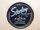HANK WILLIAMS STERLING LABEL 78RPM #208 VERY GOOD HTF