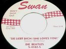 BEATLES 45 SWAN SIE LIEBT DICH FLAT WHITE ORIGINAL