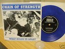 CHAIN OF STRENGTH - WHAT HOLDS US APART - BLUE VINYL 7