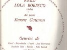 LOLA BOBESCO violin recital SIMONE GUTTMAN  ALPHA MINT-