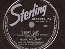 HANK WILLIAMS STERLING 78RPM (COUNTRY/PRE-ROCKABILLY)
