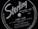HANK WILLIAMS ,STERLING 78 rpm 