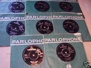BEATLES, EIGHT PARLOPHONE 45s, WITH SLEEVES, VG+-