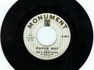 ORIGINAL-ROY ORBISON-PAPER BOY / WITH THE BUG-45-RARE
