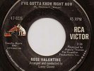 NORTHERN SOUL 45 RPM- ROSE VALENTINE - on RCA RECORDS