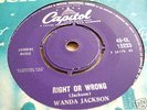 WANDA JACKSON UK CAPITOL 45 1961 RIGHT OR WRONG  NREX