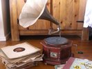 Antique Gramophone & over 70 records