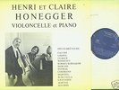 Henri & Claire Honegger - cello recital, private LP