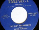 rare Soul 45 LOUIS HOWARD i've got the feeling IMPACT