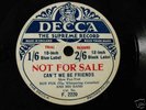 RARE AL BOWLLY - ROY FOX 1931 DECCA 'TRIAL RECORD' 78