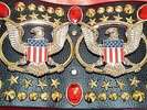 Elvis style black aloha eagle belt for elvis jumpsuit