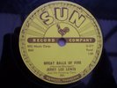 JERRY LEE LEWIS GREAT BALLS OF FIRE SUN 78 RPM RECORD