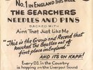 SEARCHERS/NEEDLES AND PINS 45 PROMO PICTURE SLEEVE-1964