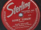 78-COUNTRY-HANK WILLIAMS on RED STERLING-HONKY TONKIN'
