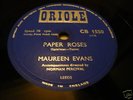 Maureen Evans Paper Roses Oriole 78 Dates From 1960
