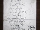 Jay Reatard Setlist Signed 10/17/2008 AMAZING SET LIST