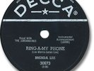BRENDA LEE 78 RPM Record. Ring-A-My-Phone/Little Jonah