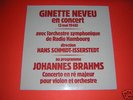 GINETTE NEVEU   BRAHMS  'CONCERTO  VIOLON '  STILL MINT