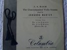 33 CX 1287 LP JOHANNA MARTZY Violin Sonatas VOL II BACH