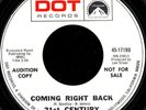 21st CENTURY 'Coming Right Back' R&B 1969 DJ 45 LISTEN