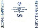 Beatles G.Harrison PERSONAL DIALOGUE AT 33 1/3 Promo LP