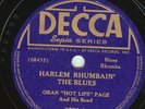 78 RPM RECORD HOT LIPS PAGE 1940 BLUES RACE SERIES  E+