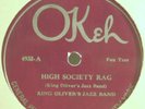27) 78 RPM KING OLIVER'S JAZZ BAND OKEH 4933