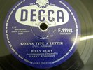 BILLY FURY ON 78 GONNA TYPE A LETTER+MAYBE TOMORROW1959