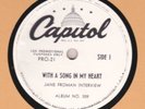 Rare JANE FROMAN With A Song In My Heart 78 disc
